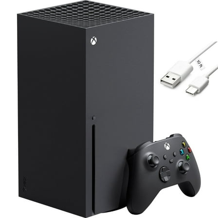 Microsoft Xbox Series X Gaming Bundle, Xbox Series X 1TB Console, One Xbox Wireless Controller, 12 Teraflops Processing Power, up to 120FPS, 4K UHD Blu-ray Drive with Mazepoly 10ft USB Type-C Charging