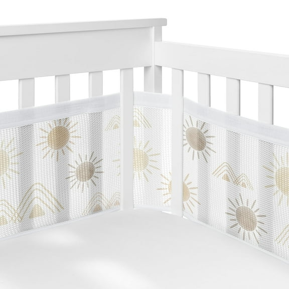 Sweet Jojo Designs   BreathableBaby Desert Sun Beige Tan Breathable Mesh Crib Liner Pad