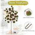 thumbnail image 2 of Fall Eucalyptus Stems Artificial 29 Inch Fake Autumn Eucalyptus Leave Tall Faux Silk Silver Dollar Spray Leaf Branches for Home Wedding Thanksgiving Kitchen Arrangement Decor - Dark Green, 2 of 7