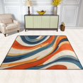 thumbnail image 2 of Yayeee Area Rugs for Living Room 5.2'x4' Non Slip Washable Bedroom Floor Carpet, Beige Abstract Wavy, 2 of 5