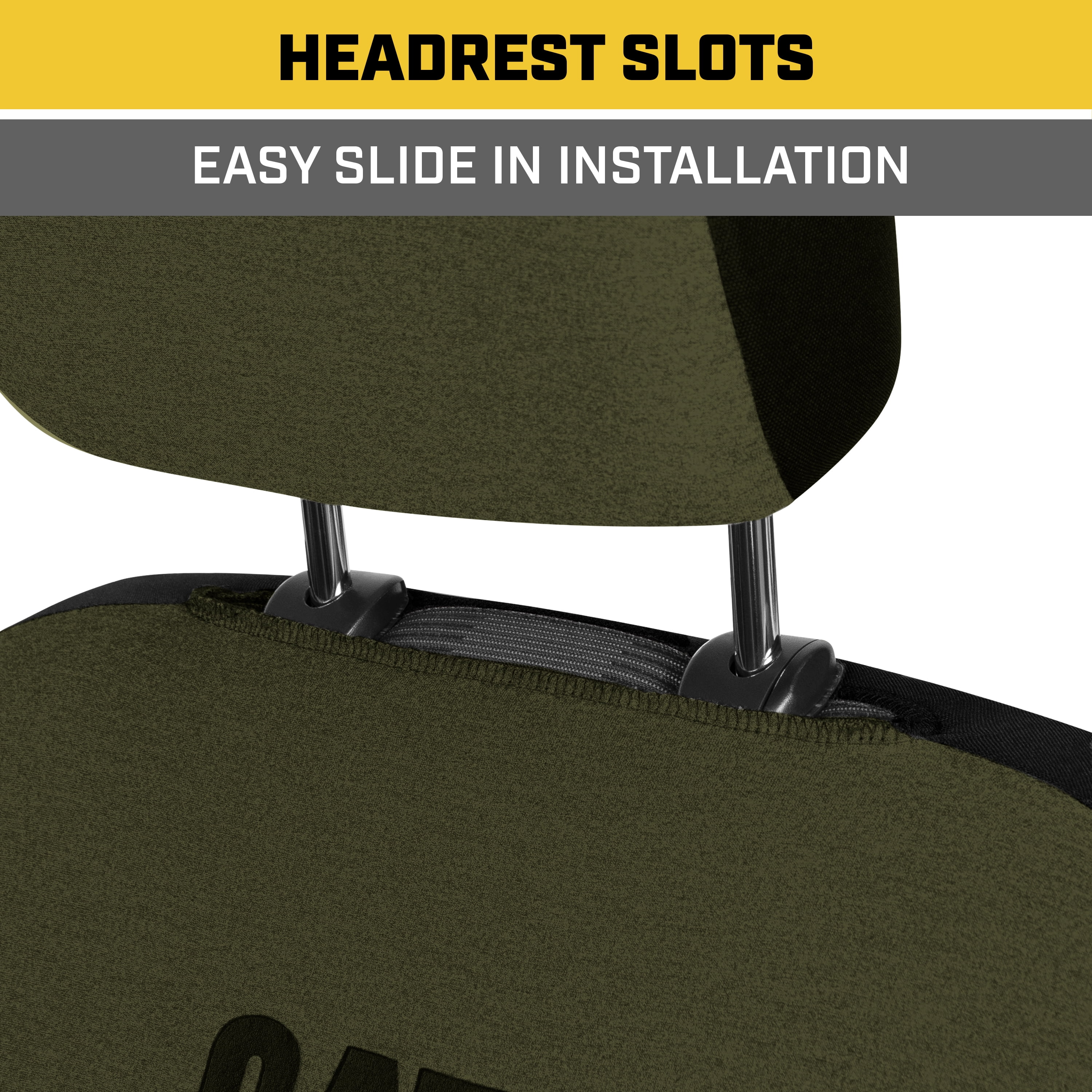 Cat CozyBlend Car Seat Covers, Olive Green Heather - Premium Jersey Fabric Seat Covers for Cars Trucks SUV, Universal Fit
