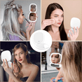 thumbnail image 6 of Compact LED Magnifying Travel Makeup-Mirror - 3.5 inches 1X/10X Magnification Small Hand Pocket Dimmable Double Sided USB Rechargeable Touch Screen, Portable Tabletop Cosmetic (White), 6 of 8