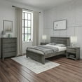 thumbnail image 5 of Max & Lily Twin Bed Frame with Panel Headboard, Modern Farmhouse Solid Wood Platform Bed, 5 of 6