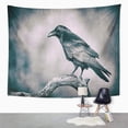 thumbnail image 2 of REFRED Black Raven Corvus Corax in Moonlight Perched On Tree Scary Creepy Gothic Setting Wall Art Hanging Tapestry Home Decor for Living Room Bedroom Dorm 51x60 inch, 2 of 2