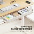 thumbnail image 6 of FunniHomi 48" Width Home Office Electric Standing Desk with Drawers, Sit Stand Desk with Storage, USB Charging, Height Adjustable Computer Desk for Home Office, Bamboo Top and White Adjustable Frame, 6 of 10
