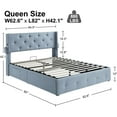 thumbnail image 6 of Contemporary Style Full Size Bed Frame with Gas Lift Storage Bed with Modern Wingback Headboard, USB Ports, Light Grey, 6 of 6