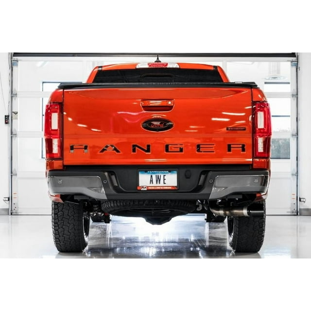 Fits 2019-2023 Ford Ranger AWE Tuning Exhaust System Kit 3015-23064 0FG Cat-Back System; Stainless Steel; Without Muffler; Single Exhaust With Single Outlet; Rear Exit
