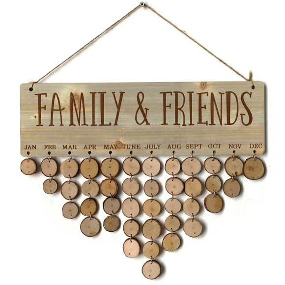 Yuarrent Tablero de cuenta regresiva de madera, placa de calendario, decoración de pared de ambiente cálido elegante Natural, manualidades para boda, Decoración del hogar JM01092 Yuarrent HA011602-06