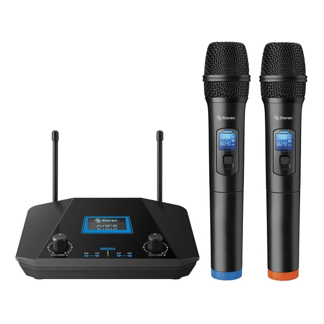 Sistema Profesional Micrófonos Inalámbricos Steren WR-809 UHF