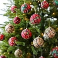 thumbnail image 4 of Adorno para colgar: esferas decorativas de 8 cm recubiertas de tela para fiestas navideñas en casa, 4 of 7