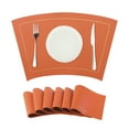 thumbnail image 2 of REGALWOVEN Set of 6 Faux Leather Table Mats Durable Placemats for Home Dining Table Orange 21x12 inch, 2 of 6