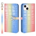 thumbnail image 1 of Funda con estampado de alce para iPhone 14 Plus con tarjetero, cordón, piel sintética, función billetera y protección contra caídas en las esquinas., 1 of 5