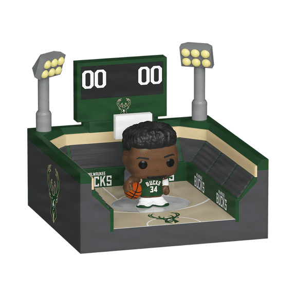 Funko Bitty POP Town: NBA Arena- Bucks with Giannis Antetokounmpo, Vinyl Figure Collectible