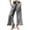 EL66_Black, variant on Womens Wide Leg Plaid Pants Elastic High Waisted Ruffle Hem Palazzo Pants with Pockets Button Down Lounge Trousers Red S