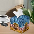 thumbnail image 2 of ZUXONGSY Highland Cow Square Tissue Box Cover Sunflower PU Leather Tissue Box Modern PU Leather Tissue Box Holder Convenient to Use Tissue Organizer Bathroom Decor 4th of July, 2 of 7