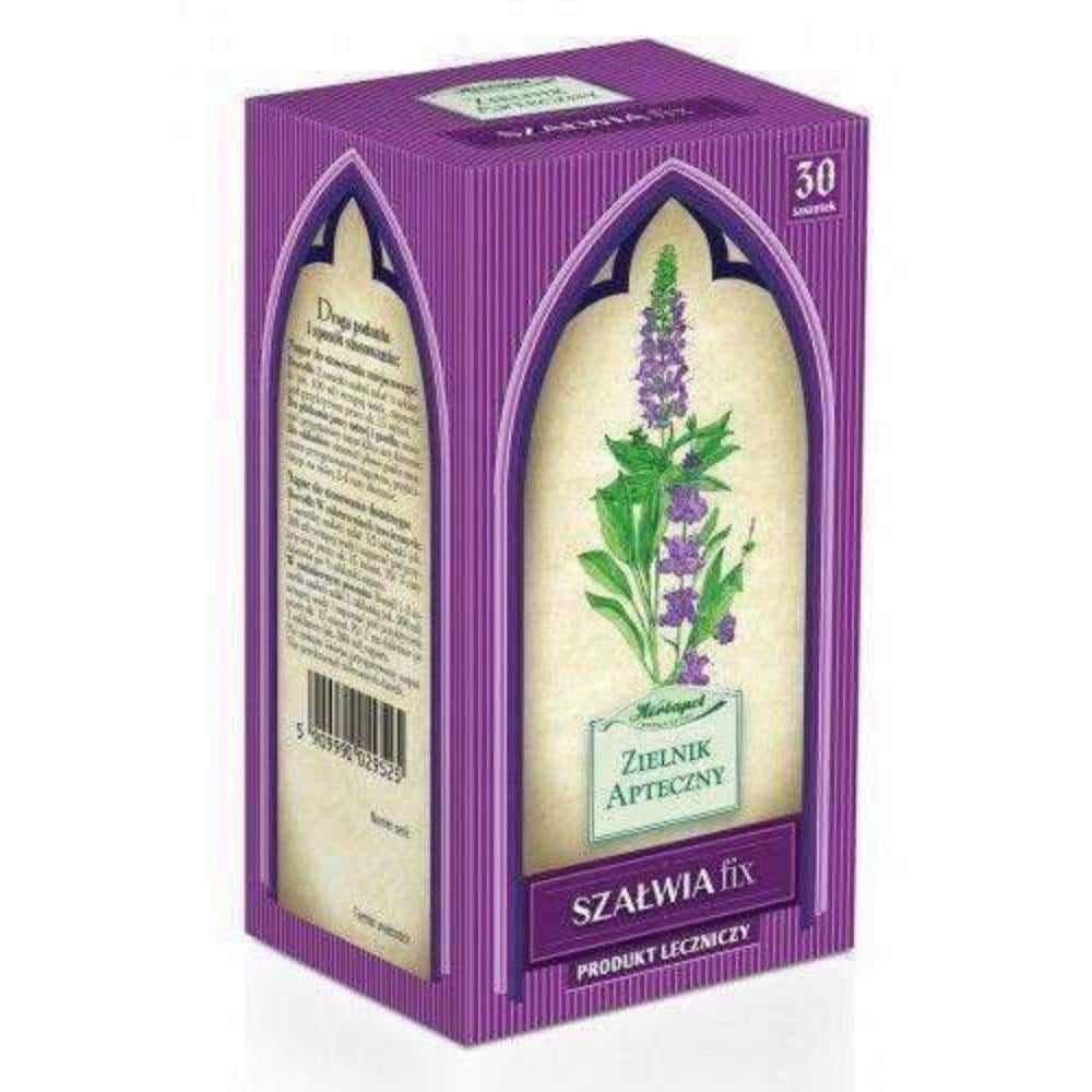 Sage Leaf Tea Zielnik Apteczny Szalwia 30 Tea bags, Sage Supports