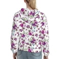 thumbnail image 7 of Fotbe Rose Flowers Pattern Womens Long Sleeve Hoodie, Pullover Hooded Sweatshirt, Kangaroo Pocket Hoodie with Eye-catching Drawstrings-Small, 7 of 7