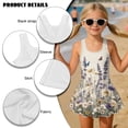 thumbnail image 4 of DISNIMO Girls One Piece Swimsuits Lavender Daisy Printed Kids Sleeveless Swim Dress U Neck Bathing Suit Quick Dry Breathable Swimwear, 4 of 8