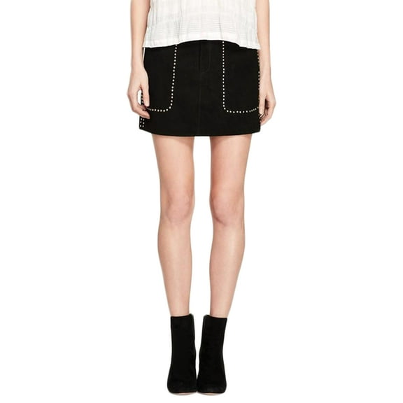 Rebecca Minkoff Women's Studded Suede Barry Skirt 2 Black