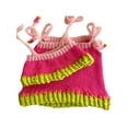 thumbnail image 5 of Seyurigaoka Two-Piece 2000s Knitted Set for Women Summer Color Block Patchwork Sleeveless Crop Top and Mini Skirt Matching Suit, 5 of 6