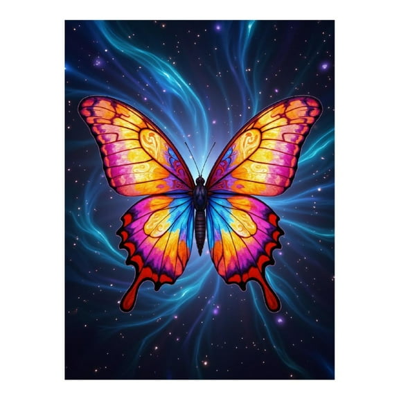 Diamond Art Kit for Adults, Colorful Cosmic Butterfly Diamond Painting for Adults Beginners, DIY Diamond Art Painting Kits, 5D Diamond Painting Crafts for Home Decor 12x16 Frameless