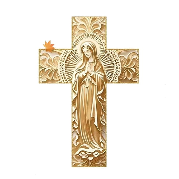 Wall Cross Decor for Home, 30x20cm, Wooden, Retro Style, Easy to Install, Creates Peaceful Atmosphere
