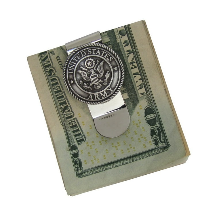 Silver US Navy 3D Seal Money Clip Mens Concho Card Holder Men's Wallet Vet Gift Silver US Navy 3D Seal Money Clip Mens Concho Card Holder Men's Wallet Vet Gift