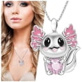 thumbnail image 3 of Collar con Dije de Ajolote AxolotlNeck03 2Pzas Ajolote/Corazón Plata/Rosa Metal Cadena y Dije., 3 of 5