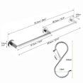 thumbnail image 2 of HLONK Adjustable 15 to 28 Inch Single Bath Towel Bar for Bathroom Stainless Steel Towel Holder With 6Pcs Heavy Duty Safety Buckle Design Metal S Shaped Hooks, 2 of 6