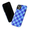 thumbnail image 3 of Blue Checkerboard Phone Case, Stylish Grid Pattern iPhone Cover, Unique Artistic Protective Case for iPhone 17 16 15 14 13 12 11 Pro Plus Mini, 3 of 6