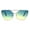 silver blue yellow, variant on Womens Color Oceanic Gradient Metal Cat Eye Gothic Sunglasses Gold Orange Yellow