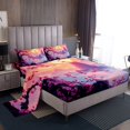 thumbnail image 1 of Erosebridal Japanese Style Bed Sheets Set Queen Size, Chic Cherry Blossoms Bedding Sets Queen Size 4 Pieces, 1 of 7