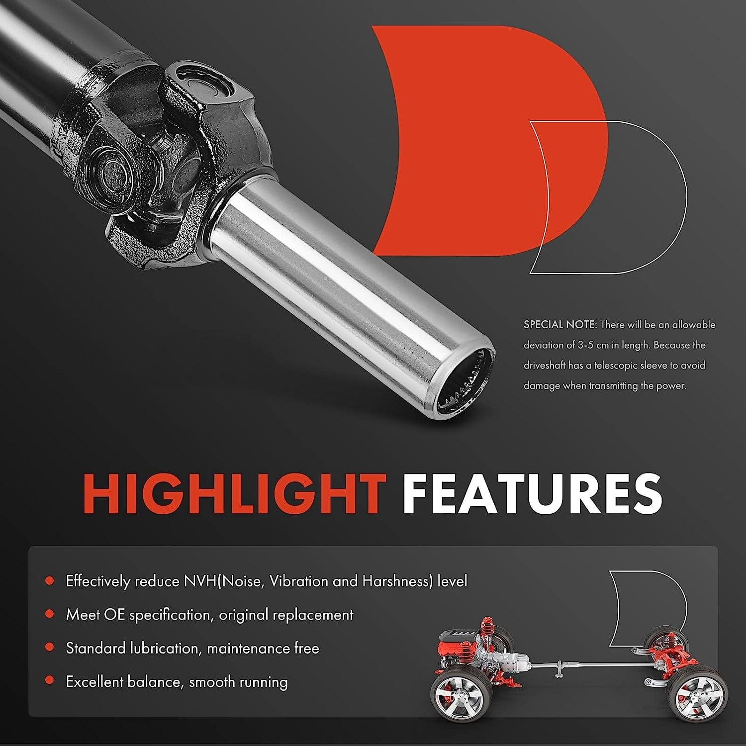 Front Driveshaft Assembly For 2011-2017 Ford F-150 & Lincoln Navigator/Expedition – V6 2.7L/3.5L/3.7L 4WD/AWD