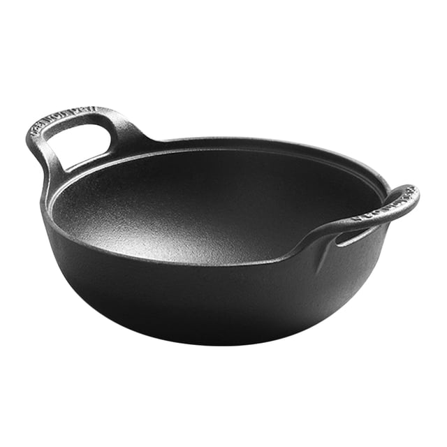 Sartén de hierro fundido para cocinar ramen, olla de hierro fundido con asas de agarre