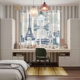 thumbnail image 4 of Eiffel Tower Kitchen Curtains Window Panels, European Architectural Retro Hand-Painted Insulated Window Treatment Curtain, Grommet Curtains for Bedroom/Living Room/Bathroom, 2 Piece 52"Wx84"L, 4 of 8