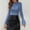 Blue, variant on Lace Top for Women Long Sleeve Lace Shirt Sheer See Through Floral Mesh Undershirt Going Out Blouse Black M