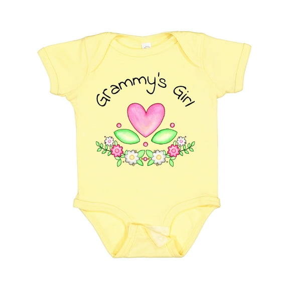 Inktastic Grammy's Girl Heart Flowers Girls Baby Bodysuit