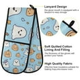 thumbnail image 2 of Yayeee Double Oven Mitt Kitchen Heat Resistant Baking 35" x7" Quilted Glove, Blue Halloween Ghosts, 2 of 6