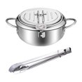 thumbnail image 3 of Ollas para freír aceite con control de temperatura, utensilios de cocina estilo japonés plata 24cm y clip, 3 of 9