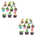 thumbnail image 1 of QualitChoice 10pcs Fork Fruit Lunch Sandwich Set Strawberry Avocado Pear Blueberry Forks Animal Santa Claus Sticker Safe 2Set, 1 of 6