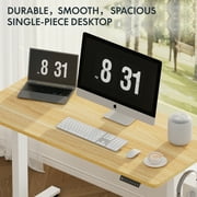FLEXISPOT 48 x 30 Home Office Electric Height Adjustable Standing Desk Memory Programmable Presets Computer Desk White and Maple