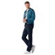 thumbnail image 4 of hajo Traje de casa para hombre, largo - Sudadera suave, chaqueta con cremallera, mezcla de algodón Azul 2XL (XX-Large), 4 of 5