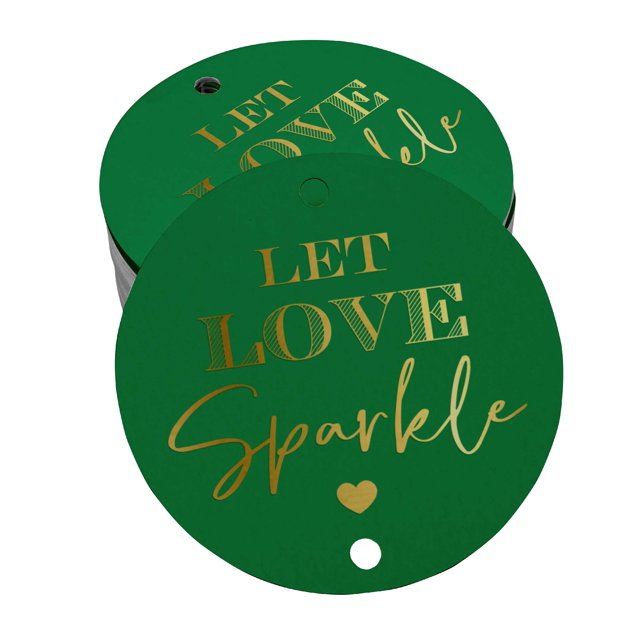 Inkdotpot Real Gold Foil Let Love Sparkle Wedding Tags Favor Hang Paper Tags 100 Pieces