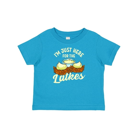 Inktastic Hanukkah Funny Here for Latkes Boys or Girls Baby T-Shirt