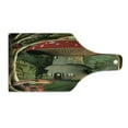 thumbnail image 2 of Mushroom Cutting Board, Shroom House in Enchanted Forest Ladybug and Snail Whimsical Tree, Decorative Tempered Glass Cutting and Serving Board, Wine Bottle Shape, Red Pale Coffee Green, by Ambesonne, 2 of 5