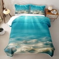 thumbnail image 2 of Erosebridal Marine Starfish Shell Quilt King for Teens,Boys Girls Blue Underwater World King Coverlet Set, 2 of 7