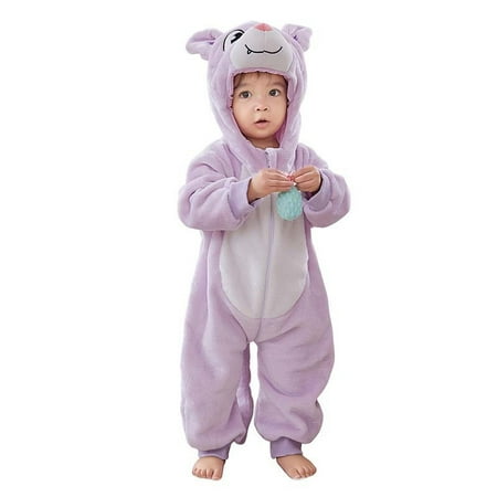 

Odeerbi Baby Bodysuit Layette Onesies for Toddler Unisex Romper Winter Autumn Flannel Jumpsuit Animal Cosplay Outfits Purple