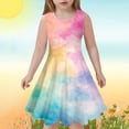 thumbnail image 2 of Robe d'Été pour Fille Robe Ligne A Robe Sans Manches Teinture sur Nœuds pour Filles Robes de Fête pour Filles, 2 of 5