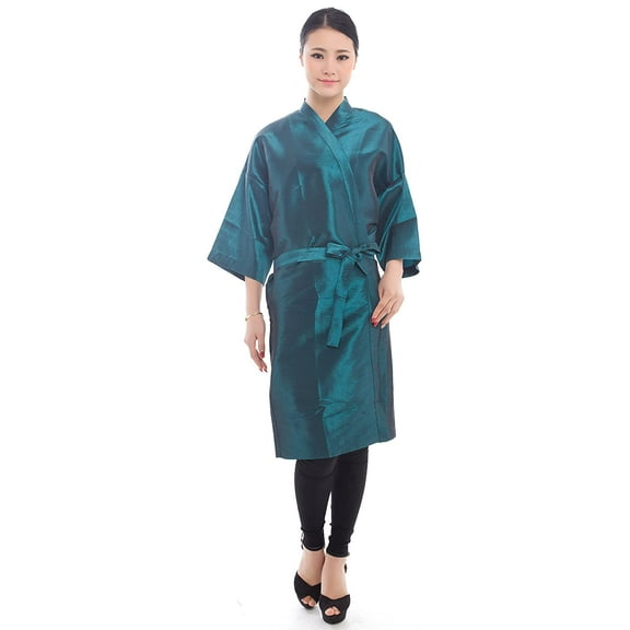 Perfehair Salon Client Gown Robes Cape, Hair Salon Smock for Clients- Kimono Style, Blue