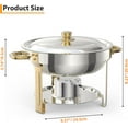 thumbnail image 3 of EastVita 4 Pack Chafing Dishes pour Buffet avec Couvercle, Ensemble de Buffet de 5qt Chafing Dishes Ronds avec Support de Couvercle, Chafers et Réchauffeurs Alimentaires en Acier Inoxydable avec Cuillère et Pinces pour Hôtel, Dîner, Soupe, Ragoûts, 3 of 8